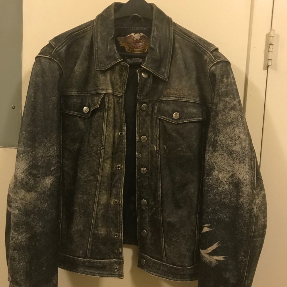 Vintage Harley-Davidson leather motorcycle jacket